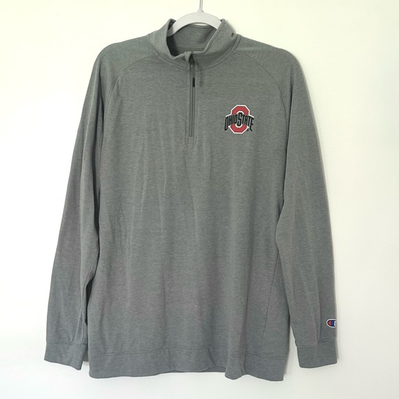 Ohio State University Men's Grey 1/4 Zip Logo Pullover - Picture 1 of 5